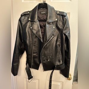 Women’s black leather jacket